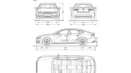 Audi S5 Sportback - szkic auta - wymiary