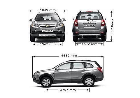 Szkic techniczny Chevrolet Captiva I