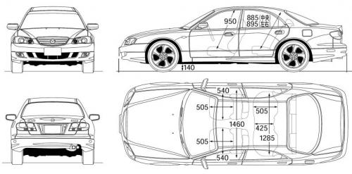 Szkic techniczny Mazda Millenia II