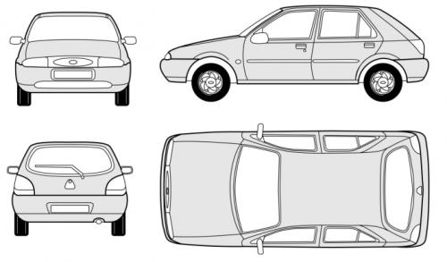 Szkic techniczny Ford Fiesta IV