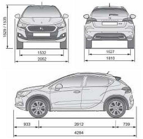 Szkic techniczny DS 4 I Crossback