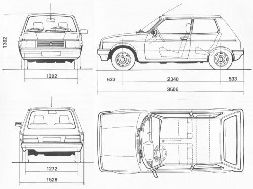 Szkic techniczny Talbot Samba Hatchback