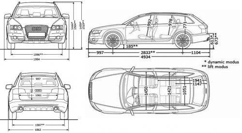 Szkic techniczny Audi Allroad C6