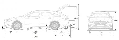 Szkic techniczny Mercedes CLA C118/X118 Shooting Brake