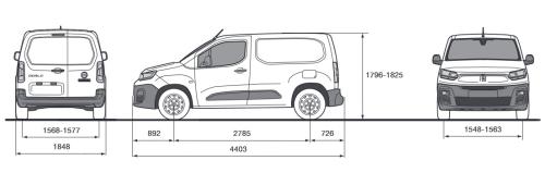 Szkic techniczny Fiat Doblo V Van Standard