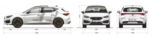 Szkic techniczny Cupra Leon II Hatchback