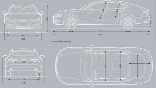 Szkic techniczny Audi A7 C7 A7 Sportback