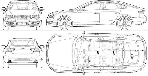 Szkic techniczny Audi A5 8T Sportback