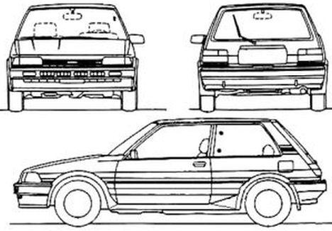 Szkic techniczny Toyota Corolla V Hatchback