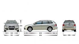 Volkswagen Golf V Kombi - szkic auta - wymiary