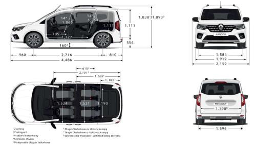 Szkic techniczny Renault Kangoo III Kombivan