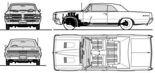 Szkic techniczny Pontiac GTO I Cabrio