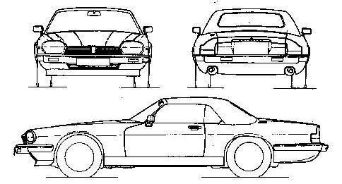 Szkic techniczny Jaguar XJS II Cabrio