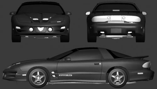 Szkic techniczny Pontiac Firebird IV Cabrio