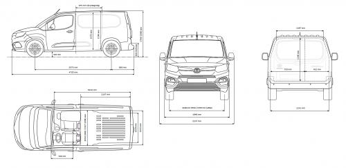 Szkic techniczny Toyota Proace City Furgon Brygadowy