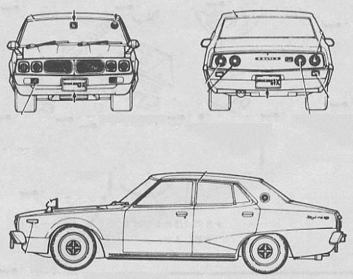 Szkic techniczny Nissan Skyline C110 Sedan