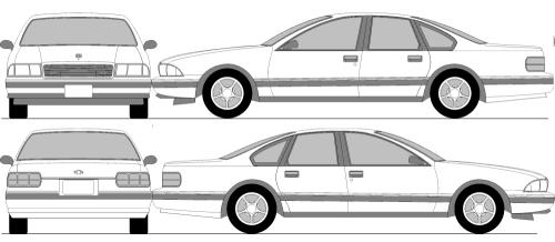 Szkic techniczny Chevrolet Caprice Classic IV Sedan