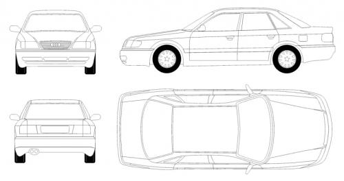 Szkic techniczny Audi A6 C4 Sedan