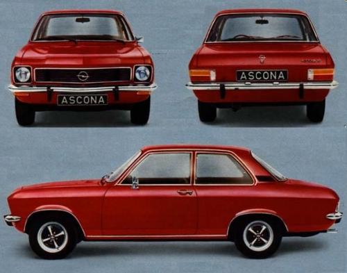 Szkic techniczny Opel Ascona A Sedan