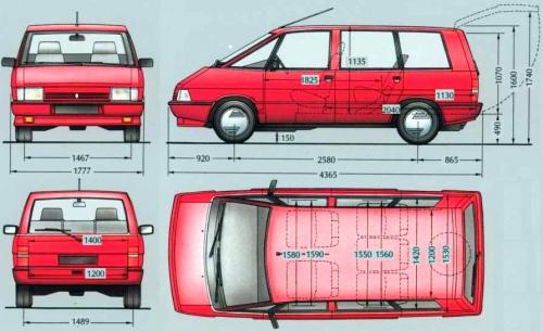 Szkic techniczny Renault Espace I