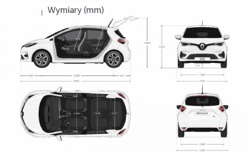 Szkic techniczny Renault ZOE II