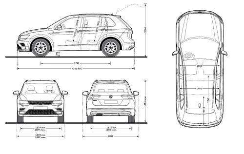 Szkic techniczny Volkswagen Tiguan Allspace SUV