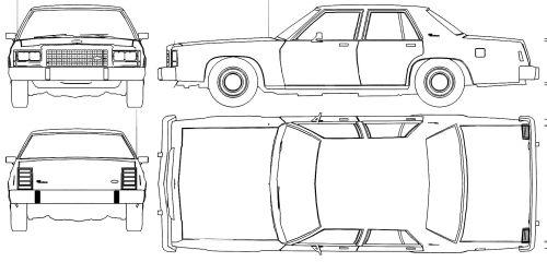 Szkic techniczny Ford Crown Victoria LTD Sedan