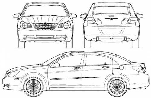 Szkic techniczny Chrysler Sebring III Sedan