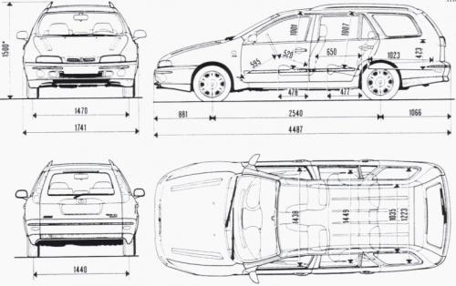 Szkic techniczny Fiat Marea Weekend