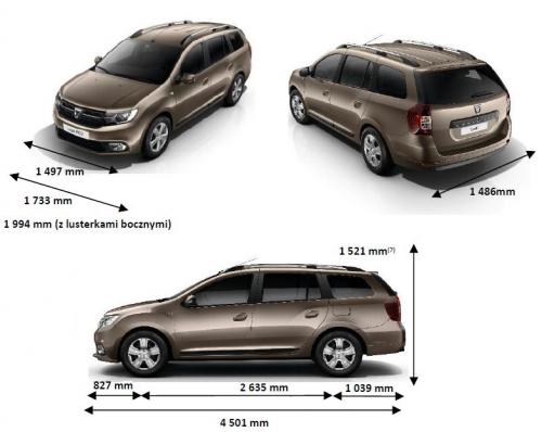 Szkic techniczny Dacia Logan II MCV Facelifting