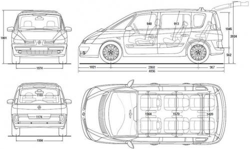 Szkic techniczny Renault Espace IV Grand Espace Facelifting