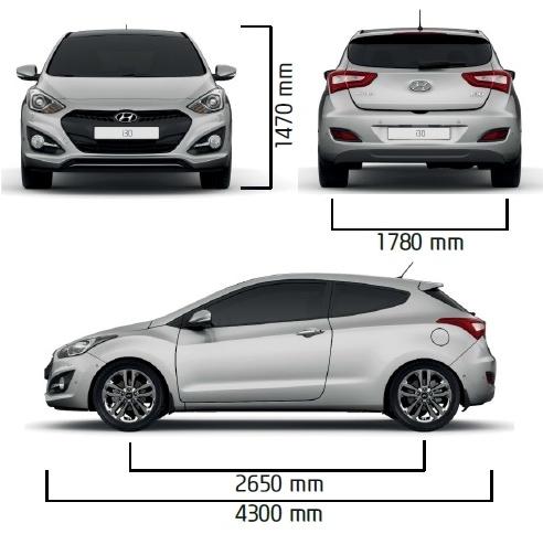 Szkic techniczny Hyundai i30 II Hatchback 3d Facelifting