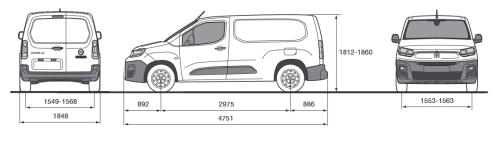 Szkic techniczny Fiat Doblo V Van Long Facelifting