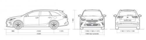 Szkic techniczny Kia Ceed III Kombi