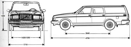 Szkic techniczny Volvo 240 Kombi