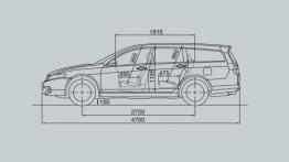 Honda Accord VII - szkic auta - wymiary