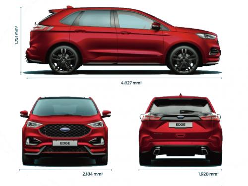 Szkic techniczny Ford Edge II SUV Facelifting