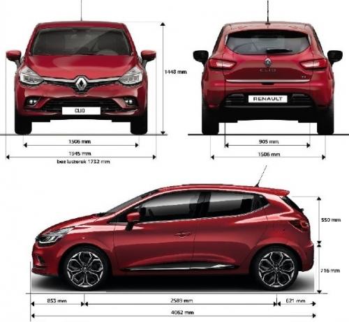 Szkic techniczny Renault Clio IV Hatchback 5d Facelifting