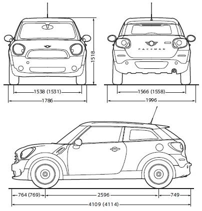 Szkic techniczny Mini Paceman Hatchback 3d Facelifting