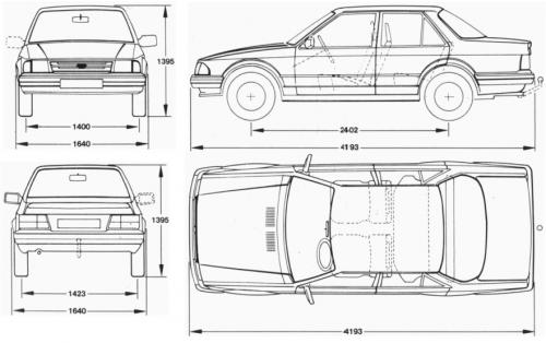 Szkic techniczny Ford Orion I