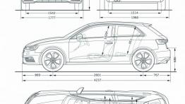 Audi A3 III - szkic auta - wymiary