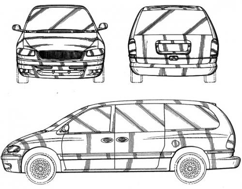 Szkic techniczny Chrysler Town & Country III