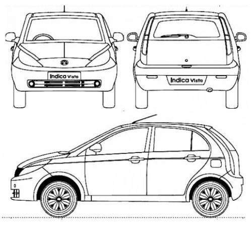 Szkic techniczny TATA Indica Vista