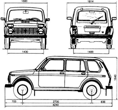 Нива 2121 чертеж