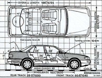 Тойота камри чертеж