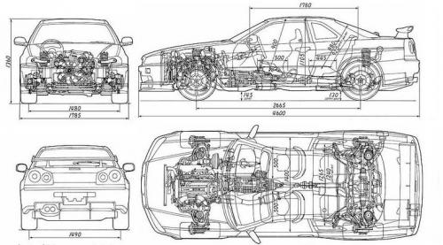 Nissan skyline gtr r34 чертеж