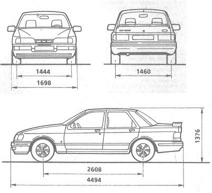 Форд эскорт чертеж
