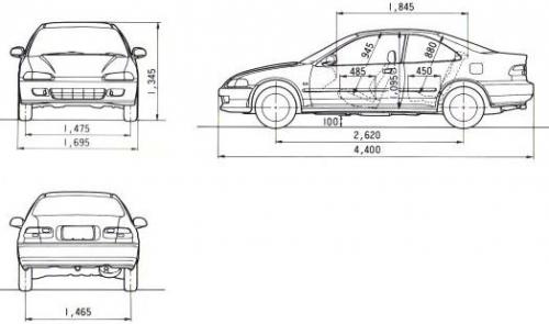Длина хонда цивик