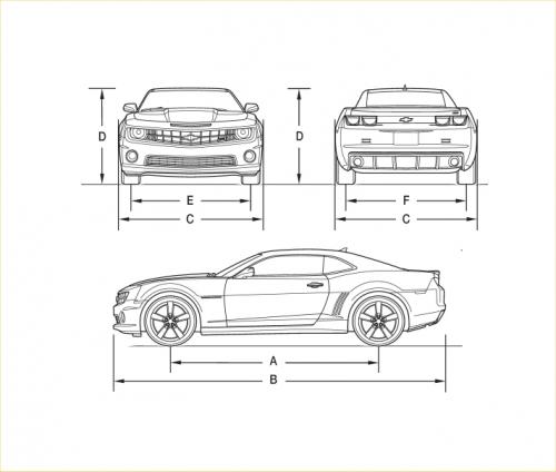 Чертеж chevrolet camaro