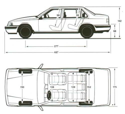 Чертеж вольво 850